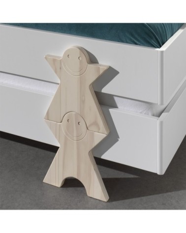 Lot de 2 lit empilable 90x200 sommier inclus blanc