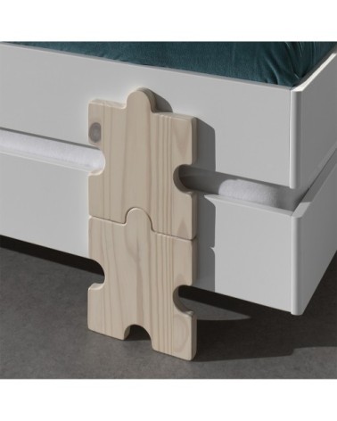 Lot de 2 lit empilable 90x200 sommier inclus blanc