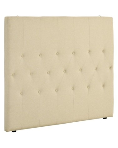 Tête de lit capitonnée rembourrée MDF coton polyester beige