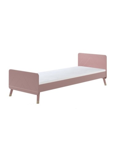 Lit 90x200 sommier inclus rose