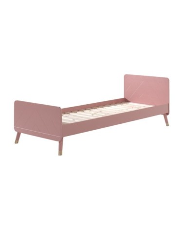 Lit 90x200 sommier inclus rose