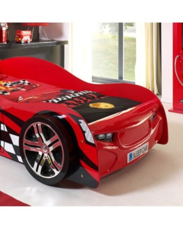 Lit 90x200 night speeder sommier inclus rouge