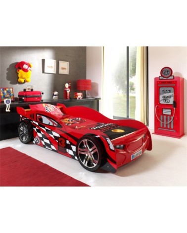 Lit 90x200 night speeder sommier inclus rouge