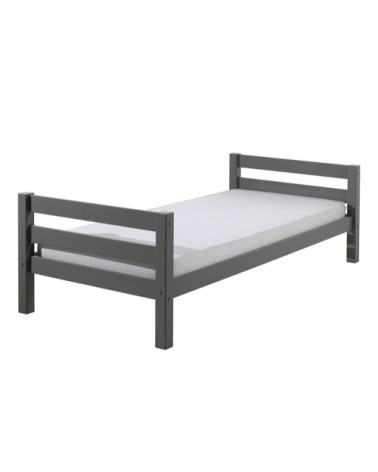 Lit 90x200 sommier inclus gris