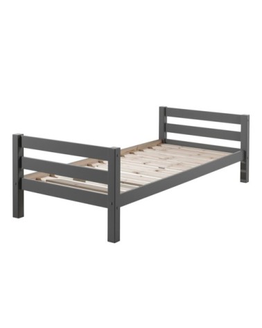 Lit 90x200 sommier inclus gris