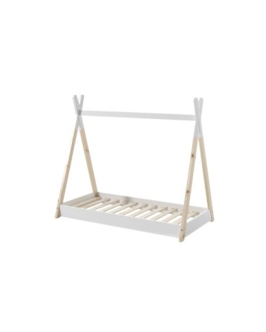 Lit tipi 70x140 sommier inclus blanc