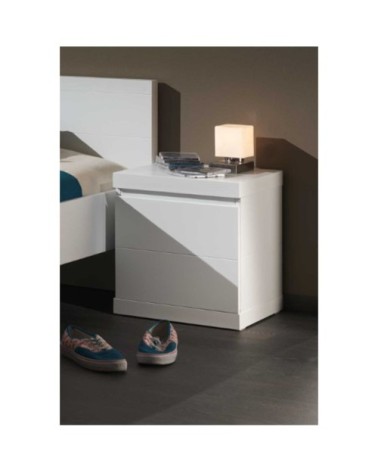 Table de chevet 1 porte blanc