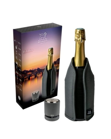 Bubbles coffret cadeau - rafraichisseur frizz gris et bouchon à