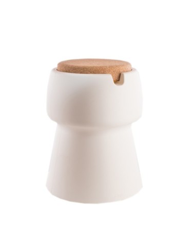 Tabouret champ liège polyéthylène blanc