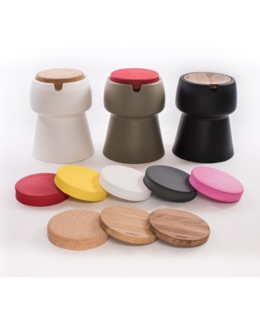 Tabouret champ liège polyéthylène noir