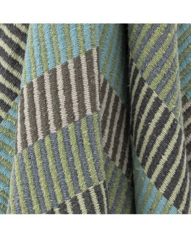 Plaid en coton recyclé bleu 160x130