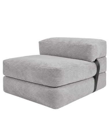 Chauffeuse déhoussable 70x190 cm gris clair