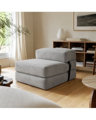 Chauffeuse déhoussable 70x190 cm gris clair