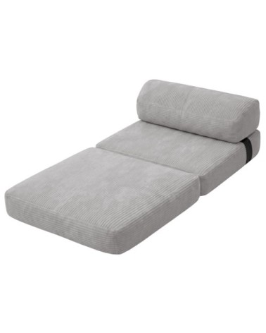 Chauffeuse déhoussable 70x190 cm gris clair