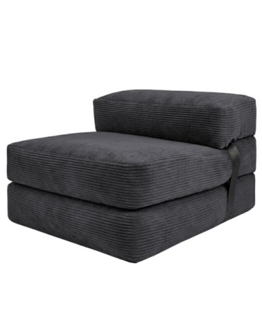 Chauffeuse déhoussable 70x190 cm gris foncé