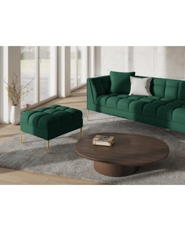 Pouf tissu structuré vert