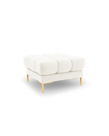 Pouf 1 place en tissu structurel beige clair