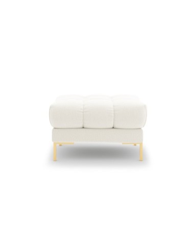 Pouf 1 place en tissu structurel beige clair