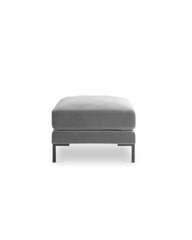 Pouf en velours gris