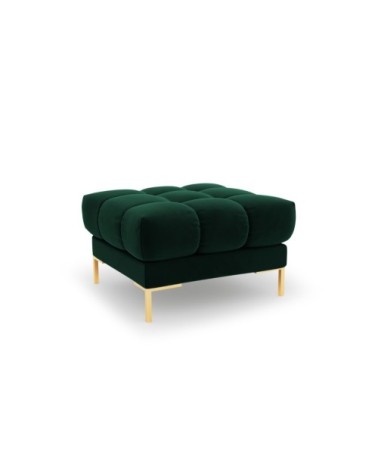 Pouf 1 place en tissu velours vert bouteille