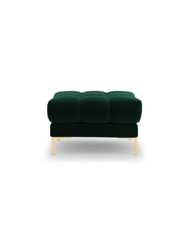 Pouf 1 place en tissu velours vert bouteille