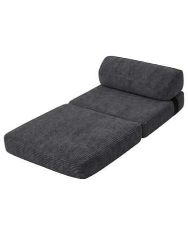 Chauffeuse déhoussable 70x190 cm gris foncé