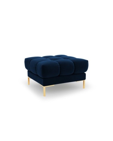 Pouf 1 place en tissu velours bleu roi