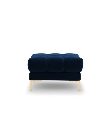 Pouf 1 place en tissu velours bleu roi