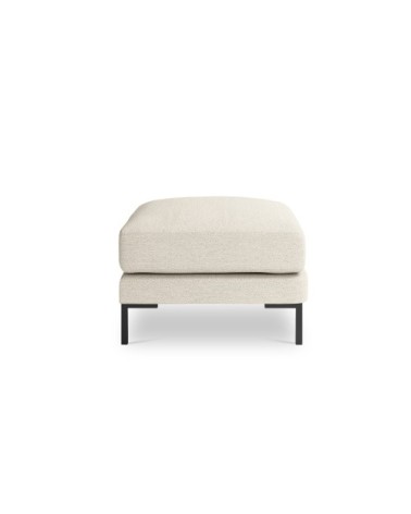 Pouf en tissu structuré beige clair