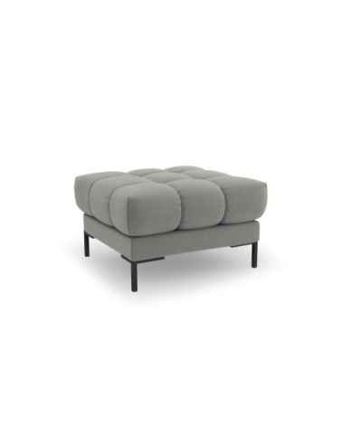 Pouf 1 place en tissu structurel gris