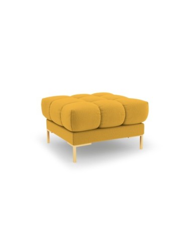 Pouf 1 place en tissu structurel jaune