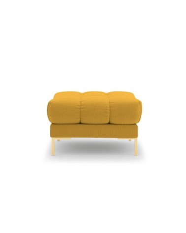 Pouf 1 place en tissu structurel jaune