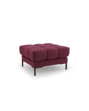 Pouf 1 place en tissu structurel rouge foncé