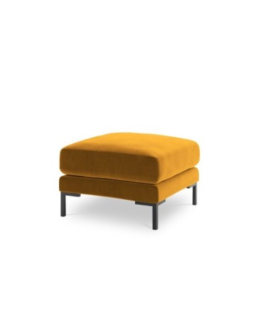 Pouf en velours jaune