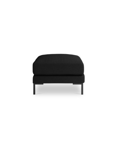 Pouf en tissu structuré noir