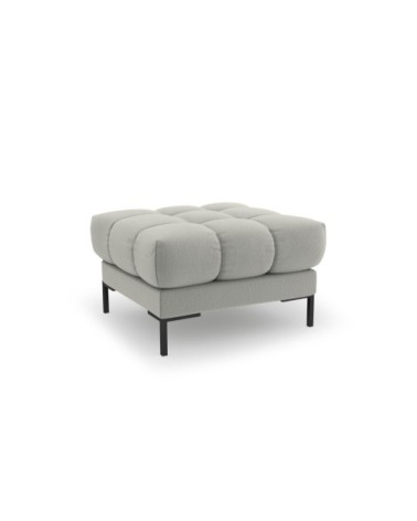 Pouf 1 place en tissu structurel gris clair