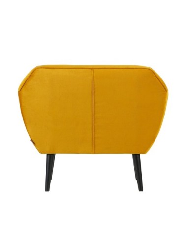 Fauteuil en velours ocre