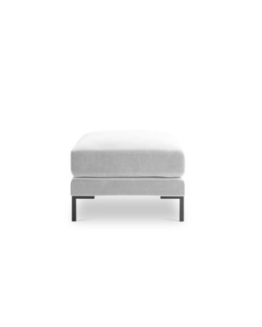 Pouf en velours argent