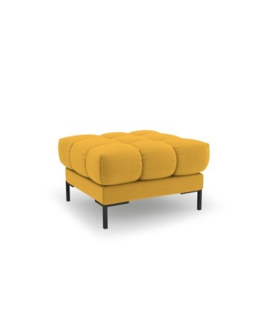 Pouf 1 place en tissu structurel jaune