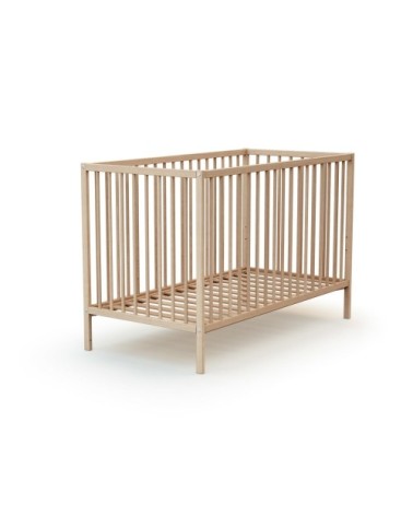 Lit bébé en bois avec matelas hêtre brut