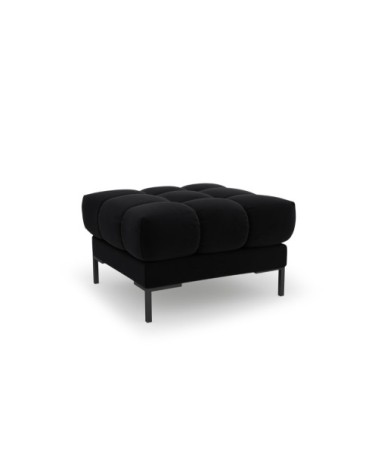 Pouf 1 place en tissu velours noir