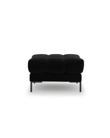 Pouf 1 place en tissu velours noir