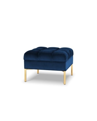 Pouf velours bleu roi