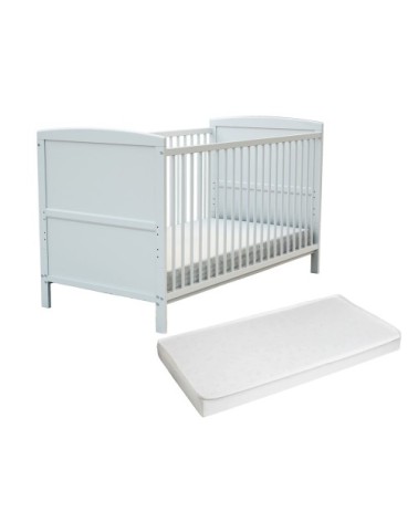 Lit bébé évolutif en bois avec matelas en bois blanc
