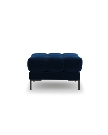 Pouf 1 place en tissu velours bleu roi