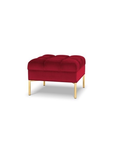 Pouf velours rouge