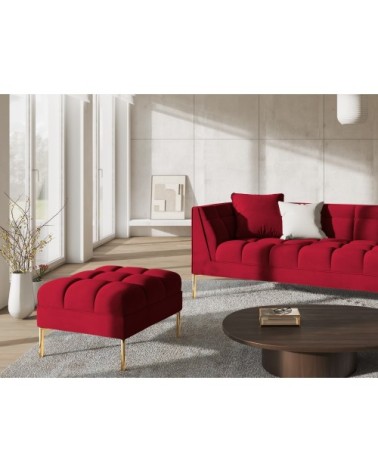 Pouf velours rouge