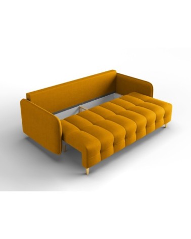 Canapé 3 places en tissu structuré jaune