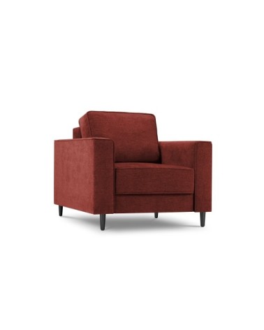 Fauteuil 1 place en tissu structuré rouge