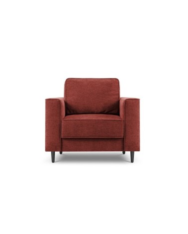 Fauteuil 1 place en tissu structuré rouge